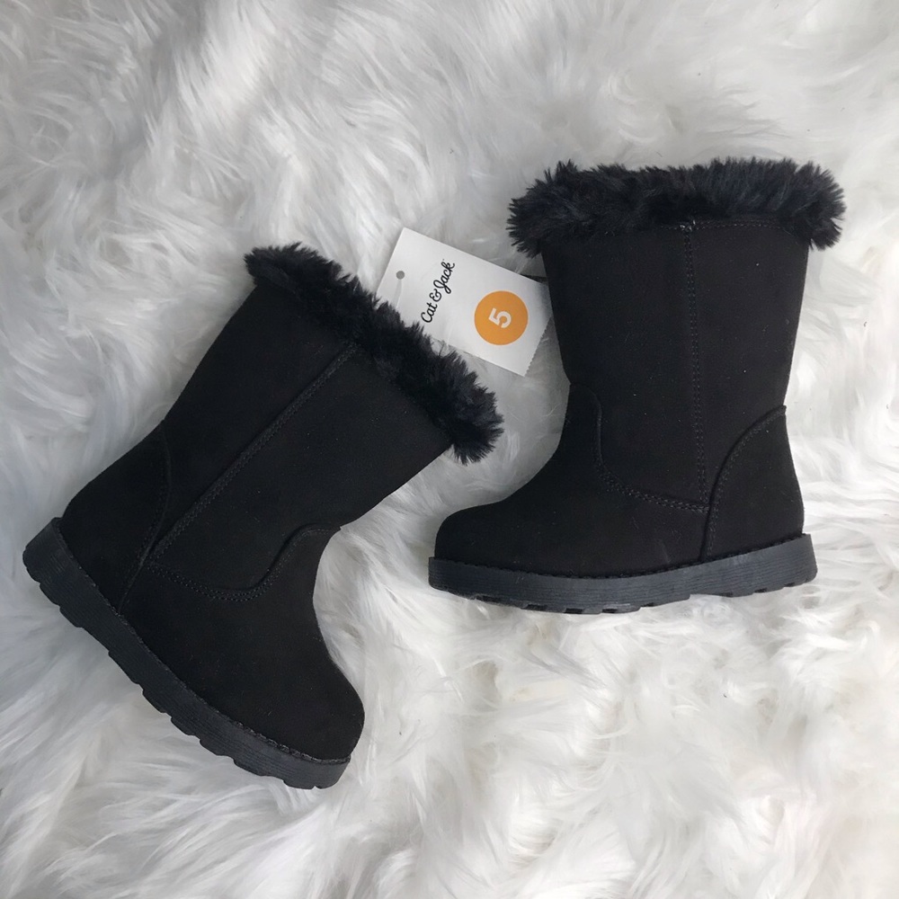 Cat & Jack Black Karley Faux Shearling Boot